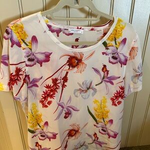 Equipment Multicolor Floral Short Sleeve Top
